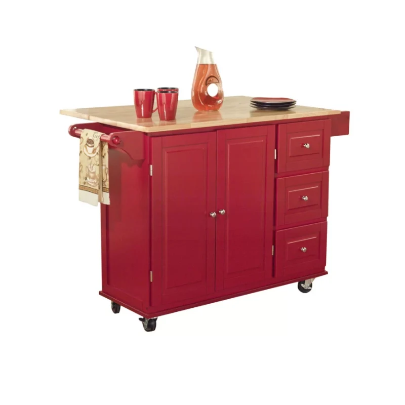 White Mobile Portable Movable Extendable OAK Wood Top Rolling Butcher Block Kitchen Center Island For Sale