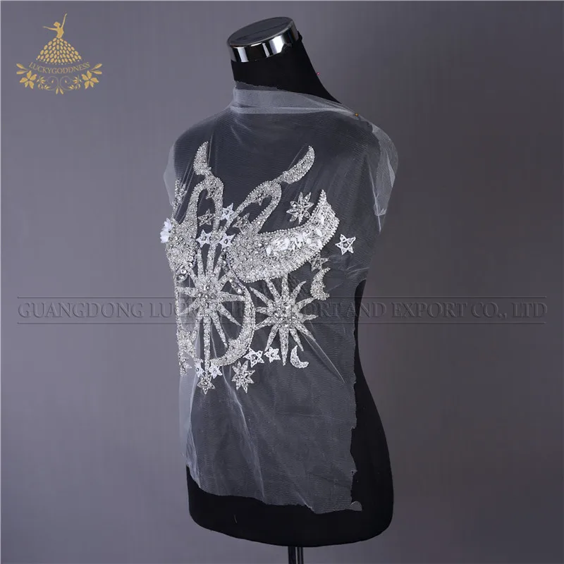 DRA-170 Elegant swan designed handmade elegant beaded evening dress decoration