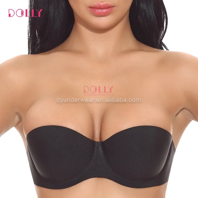 Backless Strapless Bras Push Up Padded Bra For Wedding Party Half Cup Seamless Bra