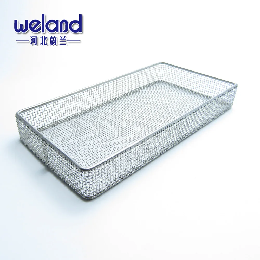 Stainless Steel 304 Wire Mesh Tray Welded Mesh Basket for Cleaning Machine or disinfection basket