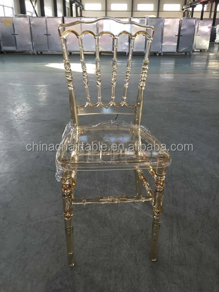 Hot sale Golden Amber Resin Napoleon Chairs for Wedding Rental