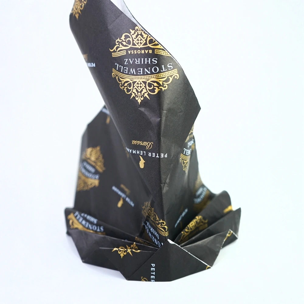 
Custom logo printed tissue wrapping paper with gold or sliver logo 