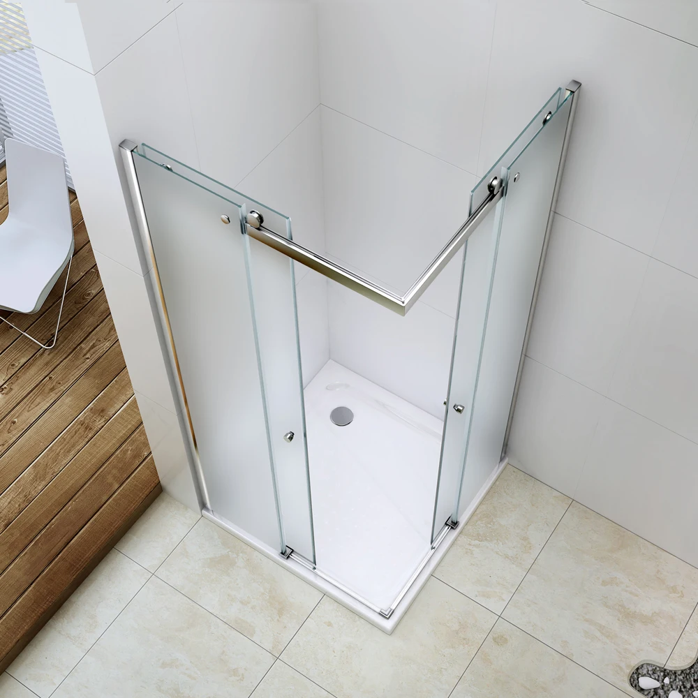 8MM Tempered Glass Shower Sliding Door Frosted Glass Bathroom Door
