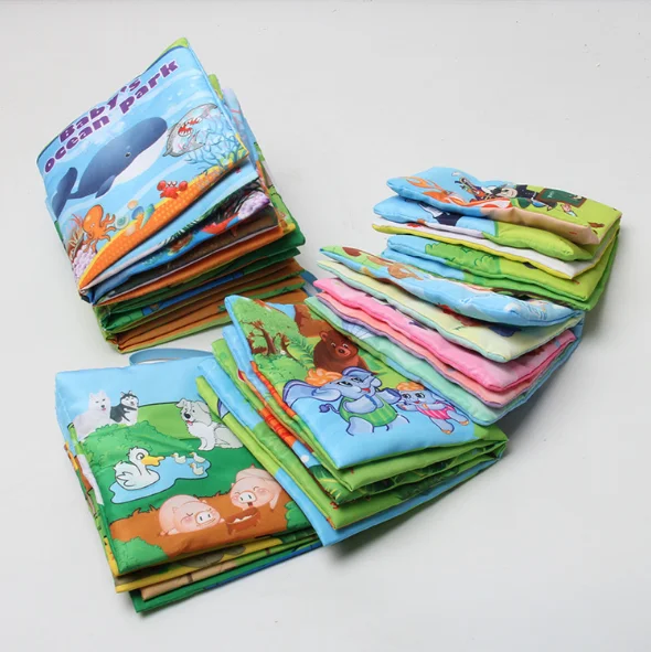 0-6 months baby fabric book Baby Tear not rotten early teaching book 3D Baby cloth book