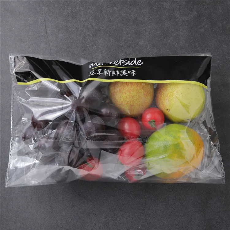Custom size Transparent Eco-friendly Heat Seal Sealing punch hole BOPP anti- fog packaging pouch fruit vegetable bag