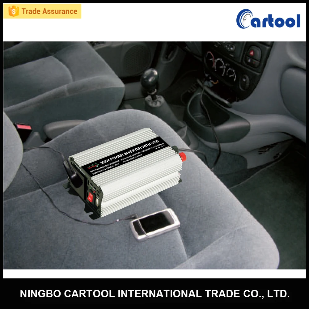 TUV approved High Efficiency 300W Intelligent car power inverter 12v 220v