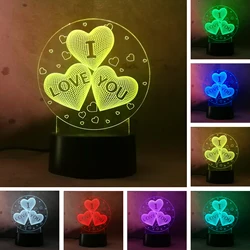 Creative heart I Love You 3D LED Touch LAMP RGB Night Light Table Bedroom Bedside Decor Girlfriend Lover Gift lava lighting