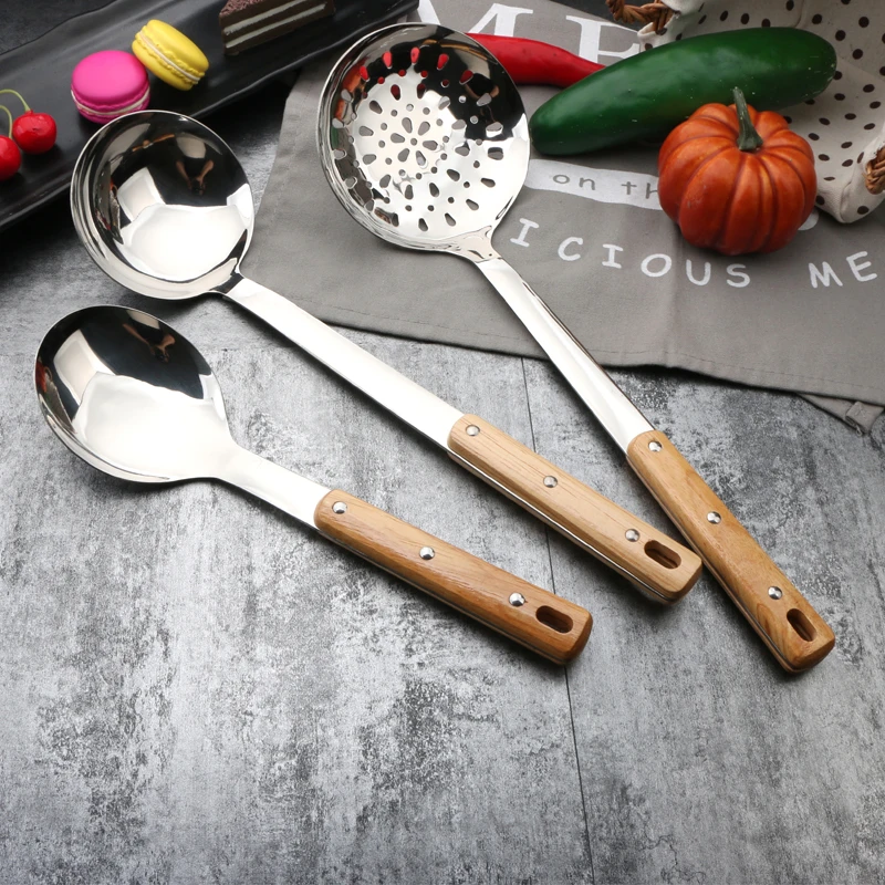 Kitchenaid Utensil Set Cooking Tool Stainless Steel Utensil De Cuisine Kitchen Utensil Set With Wooden Handle