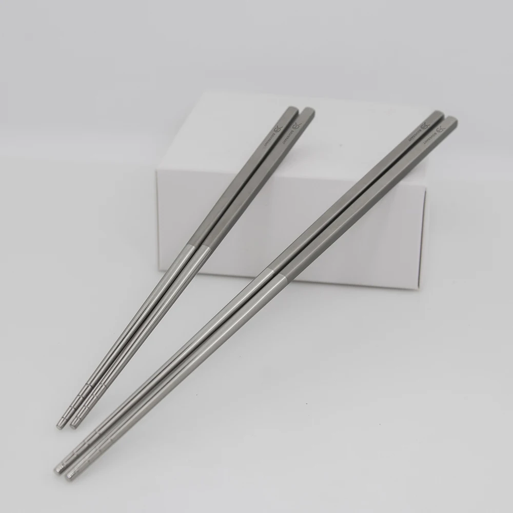 Titanium Food Grade handle chopsticks With outdoor camping hiking tableware