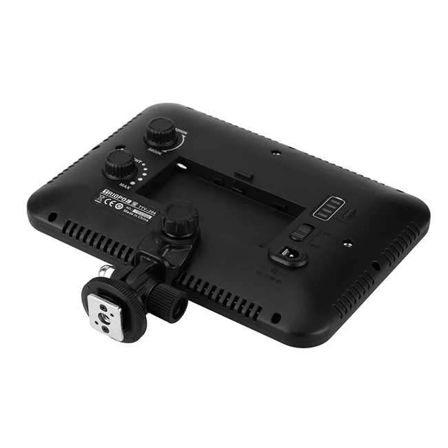 TTV-204 LED on-Camera Video Light Panel Bi-color 3200K~5500K Dimmable for Canon Nikon Pentax DSLR Camera for Studio Photography