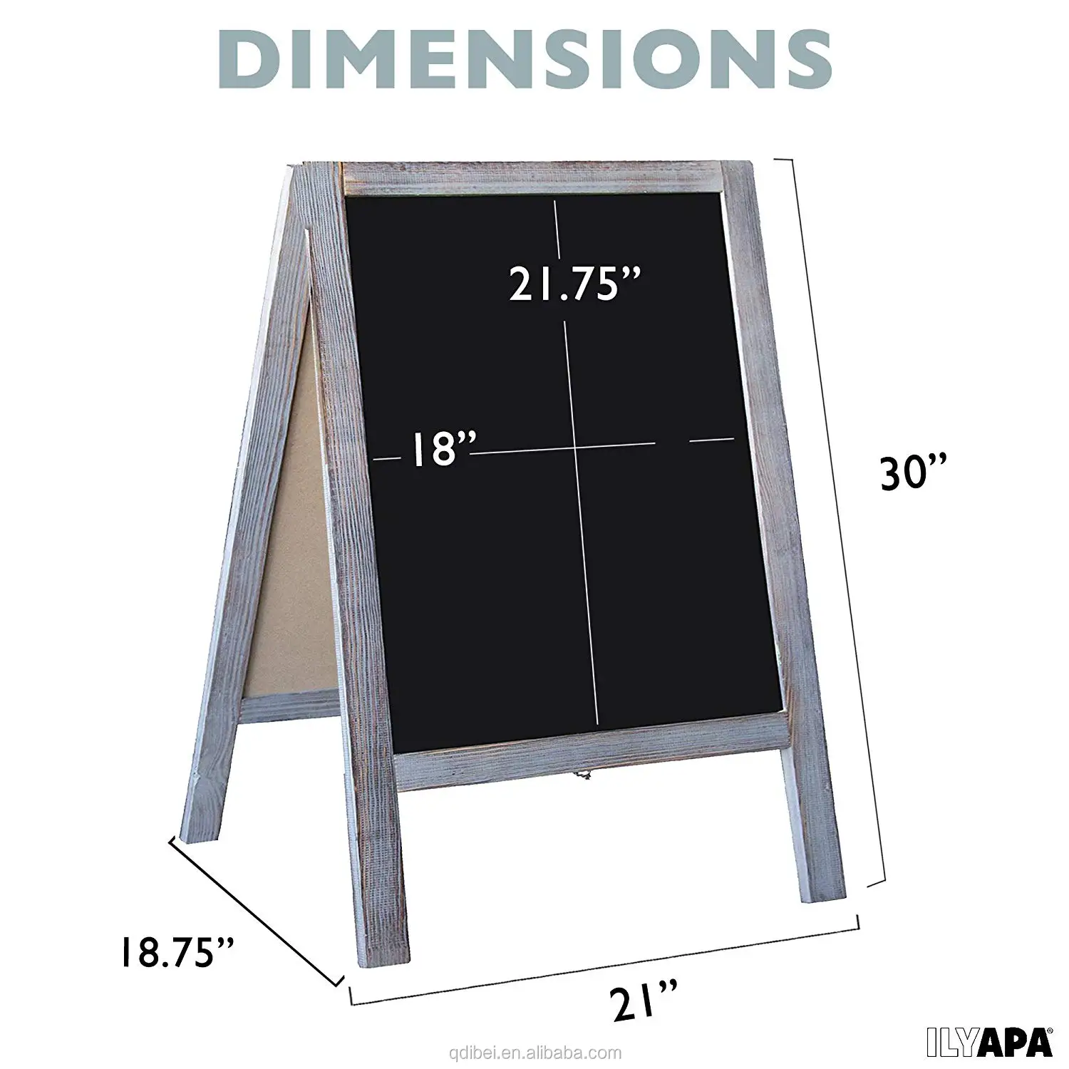 Large Rustic Torched Wood A-Frame Rustic Sidewalk Double sided Chalkboard Sign