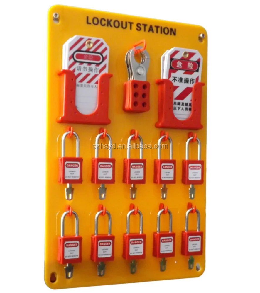 CE certification 4*safety padlock+2*6 hole hasp lock+25 lockout tags lockout station