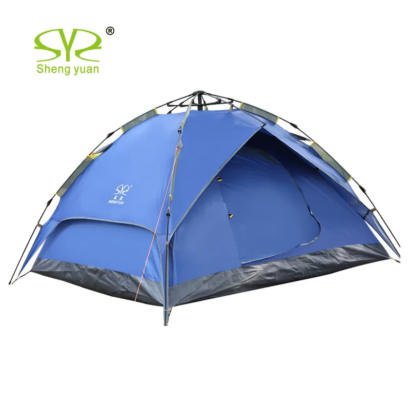 Hot Selling Outdoor Leisure 4 Man Double Layers Tunnel Inflatable Camping Tent