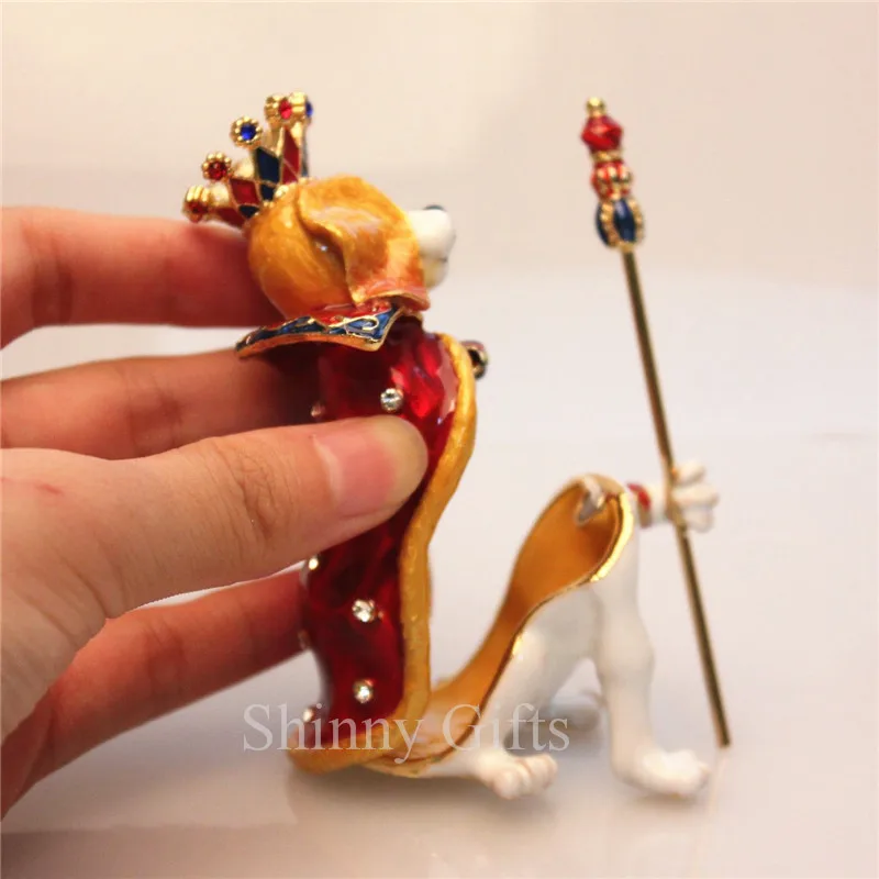 Birthday Gifts Basset Hound Dog King Pewter Trinket Box Home Decorative Box