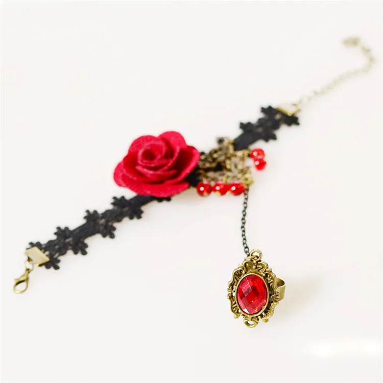 
Hot Sell New Cross Border Ruby Drop Temperament Lace Bracelet 