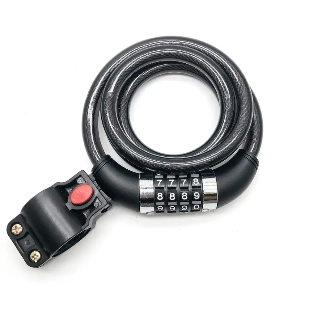 
8310-Q High Security 4 digits Steel bicycle parts bicycle accessory combination lock, with bracket 