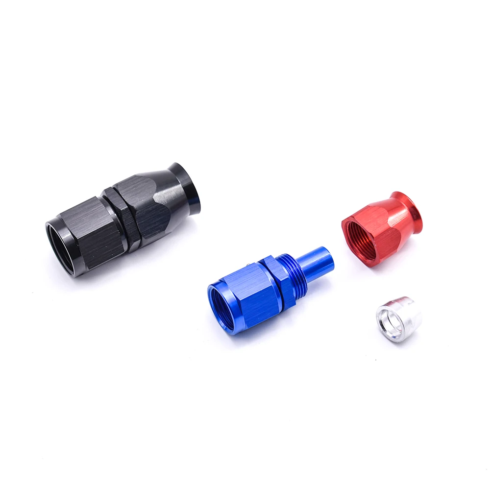 
aluminum female straight red& blue One Piece No Welding AN10 PTFE hose end 