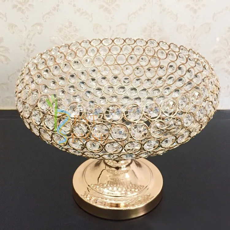 Хрустальная фруктовая чаша 9,8 дюйма для украшения свадебного стола