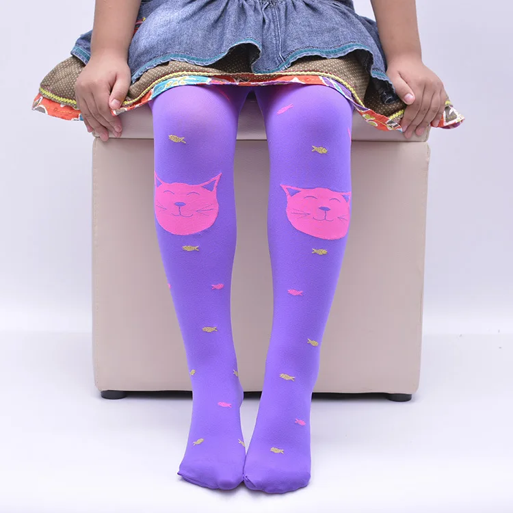 
Children clothes Kids Girls Leggings Cute Pantyhose Lovely Cartoon hello cat bunny kitty Tattoo Velvet Stocking Child leg warmer 
