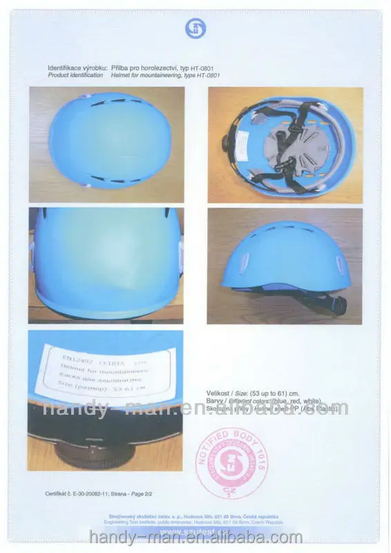 With UIAA CE EN12492 Certification PP Rock Climbing Protection Helmet
