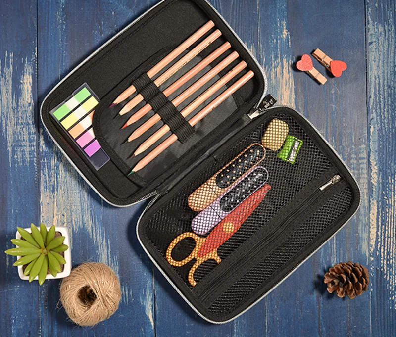 
Wholesale fancy outer space pencil case EVA funny black pencil case for students 