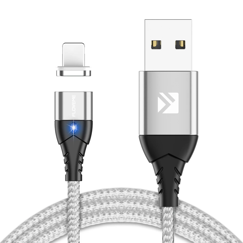 FLOVEME Бесплатная доставка LED 3A Магнитный Type-C кабель для передачи данных iphone быстрой зарядки и мобильного телефона 8pin микро-шнур