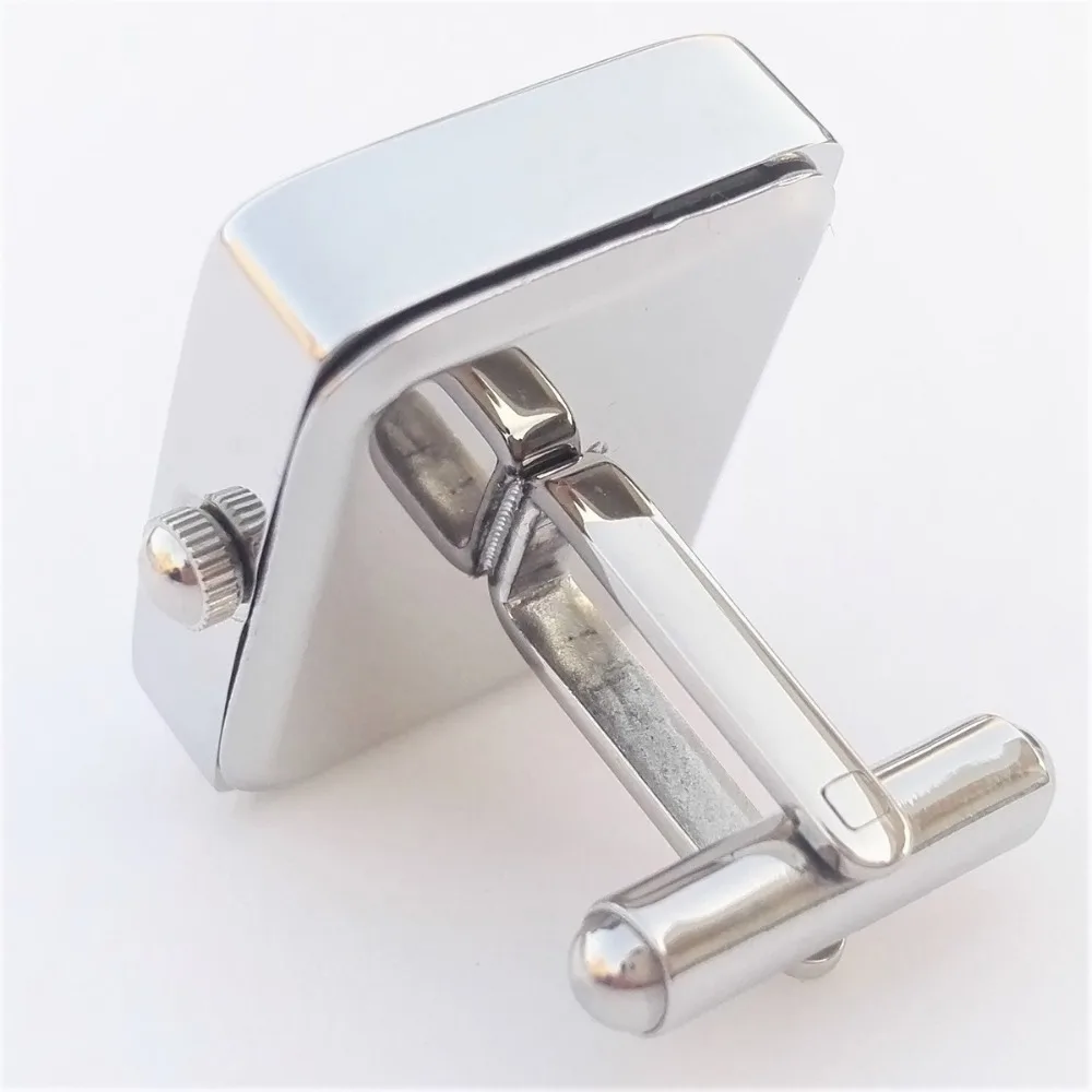 Functional watch cufflinks Japanese PC21 watch movement clock cufflinks stainless steel T-bar cufflink clock cuff links