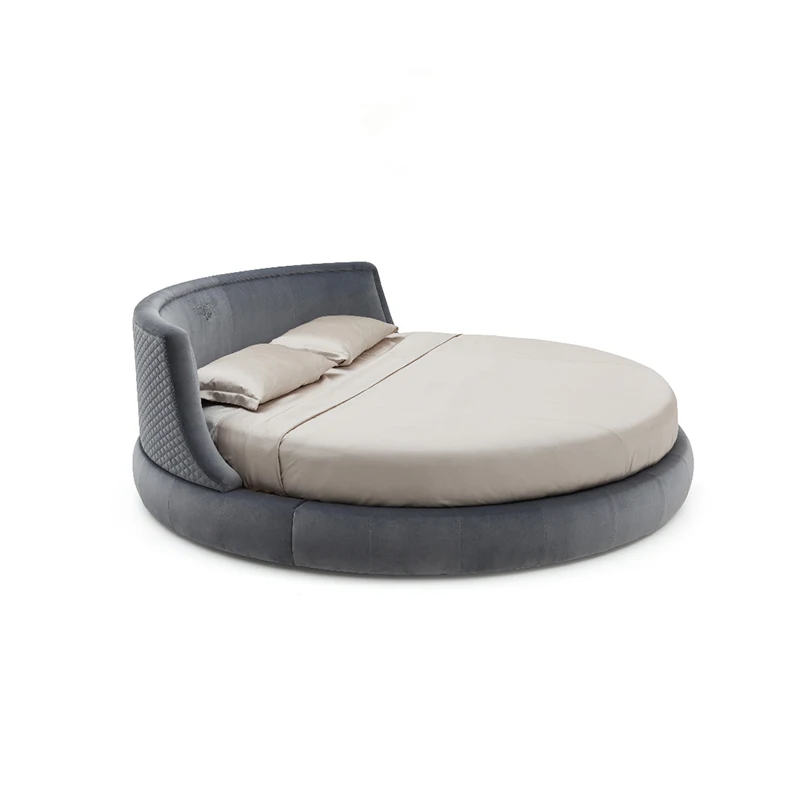 Innovative cured shape king size round bed sets bedroom furniture
