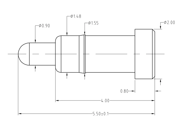 2A smd pogo pin gold plating spring loaded contact