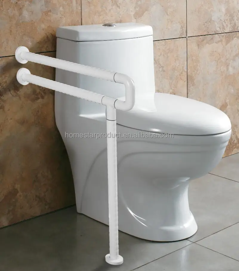 
Stainless steel with ABS coating wall mount toilet handicapped handrail with support 
