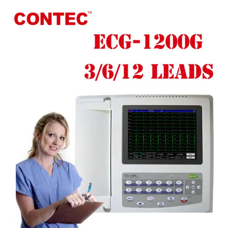 CONTEC CE ECG1200G cardiograph electrocardiogram 12 channel pc ekg ecg with annotation