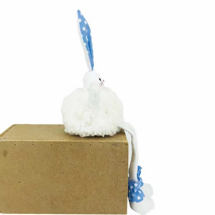 Handmade Holiday Spring Decoration Super Soft Velvet Lovely Pink Ear Bunny Plush Rabbit For Easter Home Decor