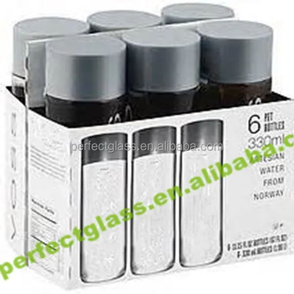 Customized Printed Voss Sports Water Bottle with Colored Plastic Cap