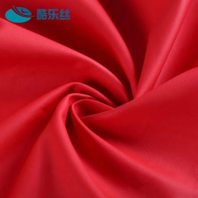 
china manufacturer red weft knitted plain polyurethane coated single jersey polyester fabric price 