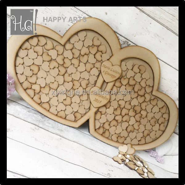 Honey Wedding Guest Book Drop Box alternative Shadow Box with many hearts