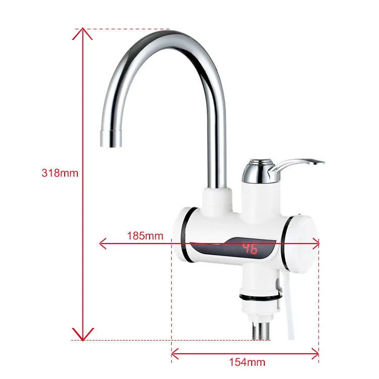 3000W Electric Kitchen LED Instant Heating Shower Mixer Kitchen Faucet Tap
