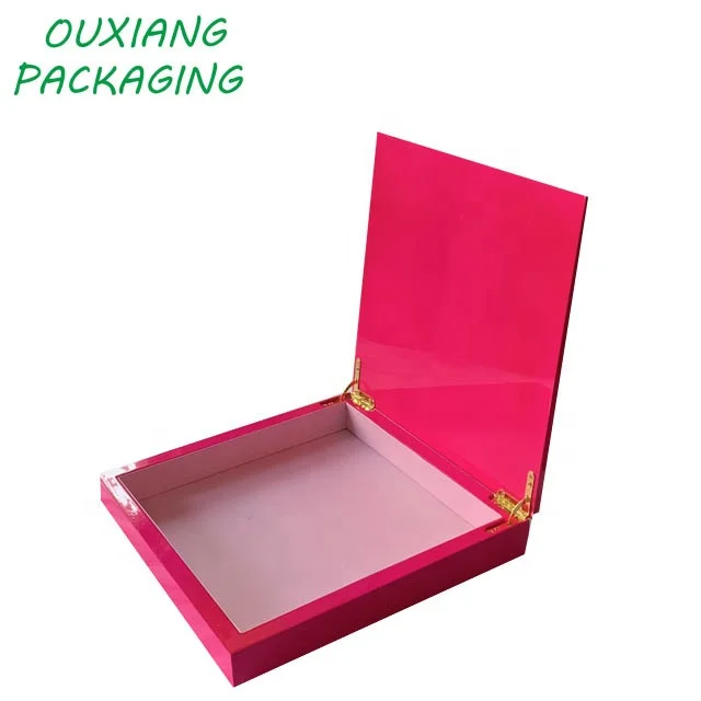 
piano pink lacquer finish luxury wooden chocolate date gift packaging box 