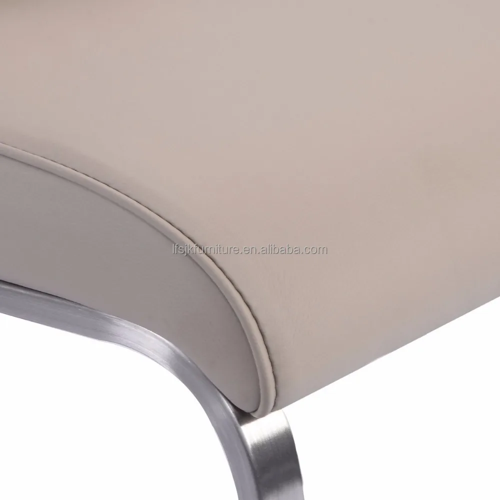 
Dining Chair High Back Gray PU Leather Furniture Modern Seat New 