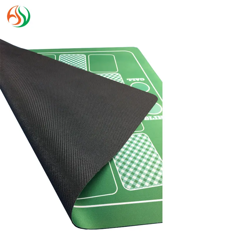 AY Green Poker Game Cloth Layout Rubber Backed Non Slip Rubber Poker Natural Rubber Table Mat Trade Assurance Casino Table Mat