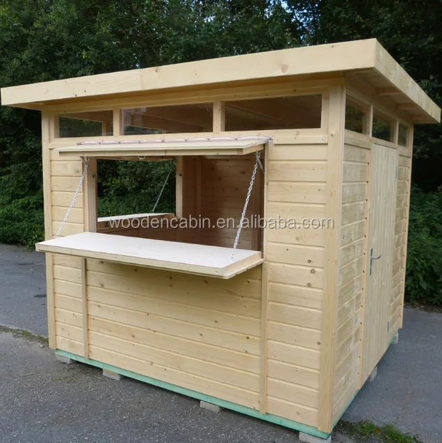 2018 popular prefabricated wooden kiosk