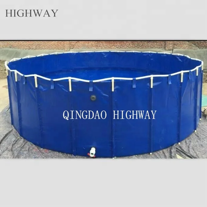 PVC Tarpaulin mobile and collapsible large plastic 20000 liter fish tank