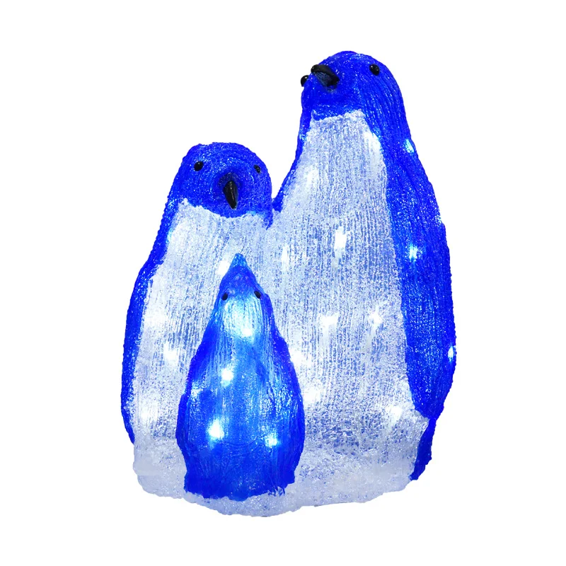 Рождественский светодиодный белый акриловый Пингвин, Рождественское украшение, рождественские товары