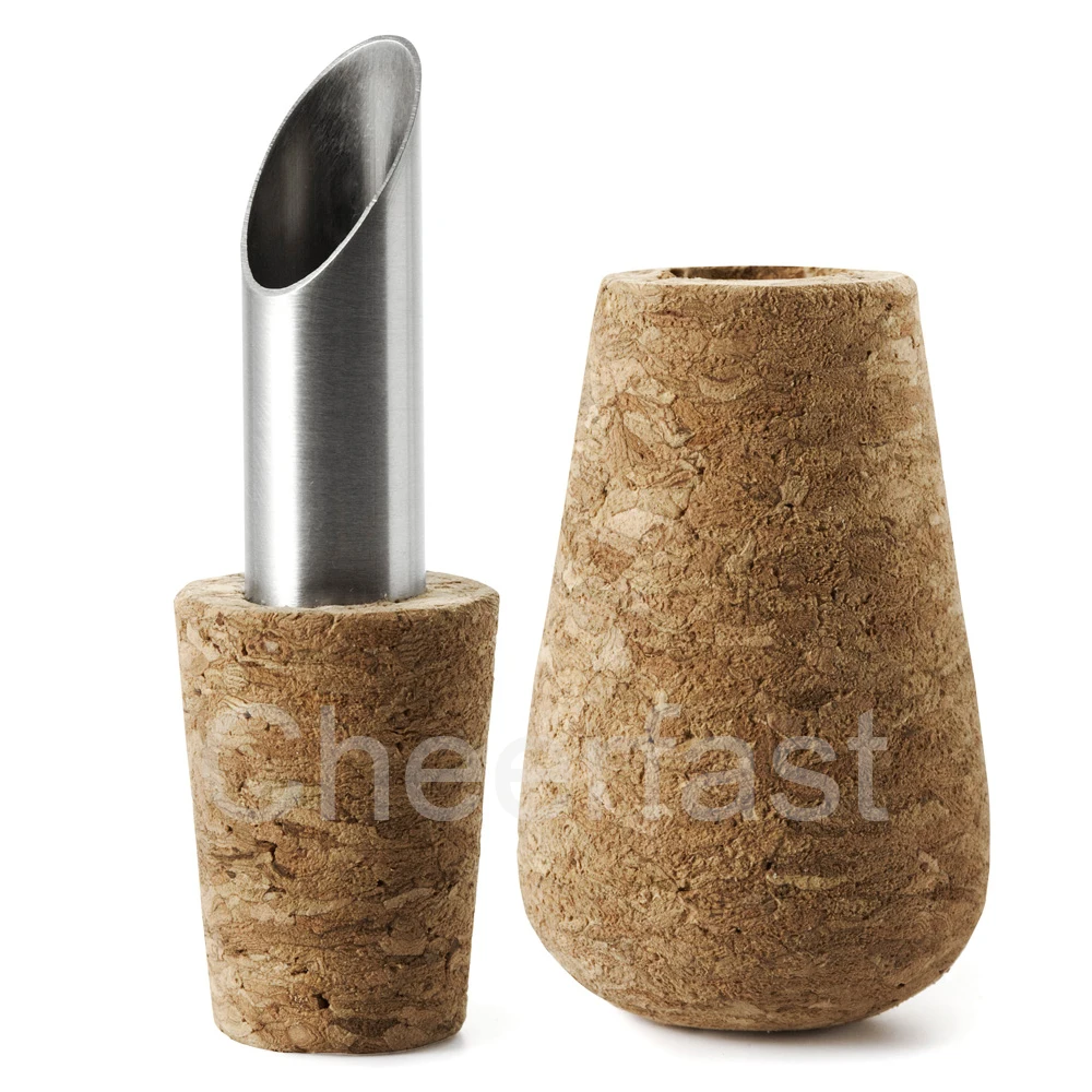 Great Wine Liquor Bottle Cork Stopper Oil Spout Liquor Pourers Stainless Steel Red Winr Bottle Cork Wine Pourer And Stopper
