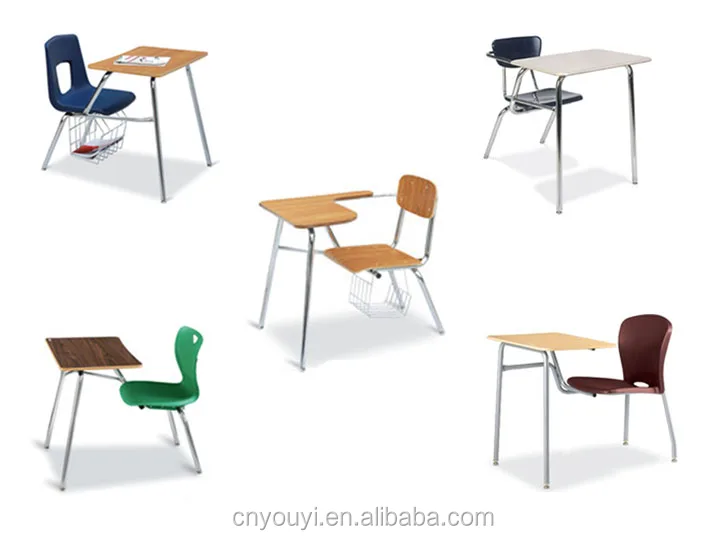 Classroom Furniture Wooden College student Table and Chair for school
