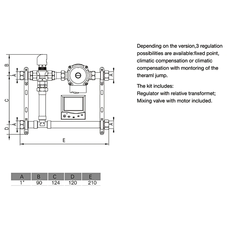 Underfloor Heating Water Manifold Pump mixing valve unit