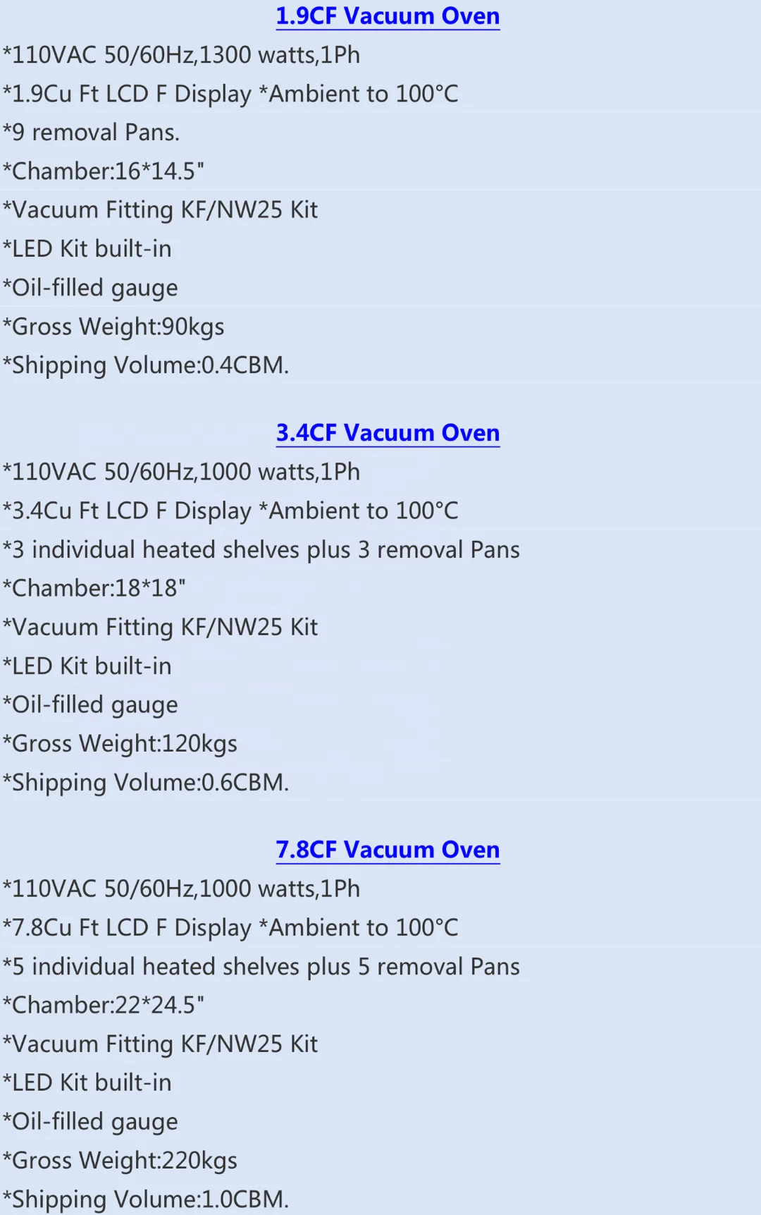 DZF-6050 1.9CuFt vacuum drying oven