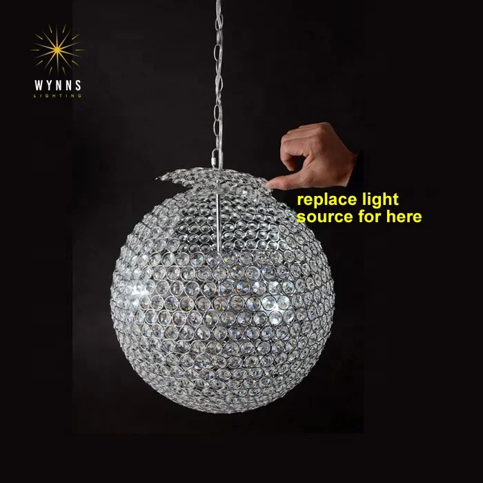 Modern crystal ball chandelier luxury decoration global pendant lamp LED dimmer ceiling hanging lamp drop light suspended lights