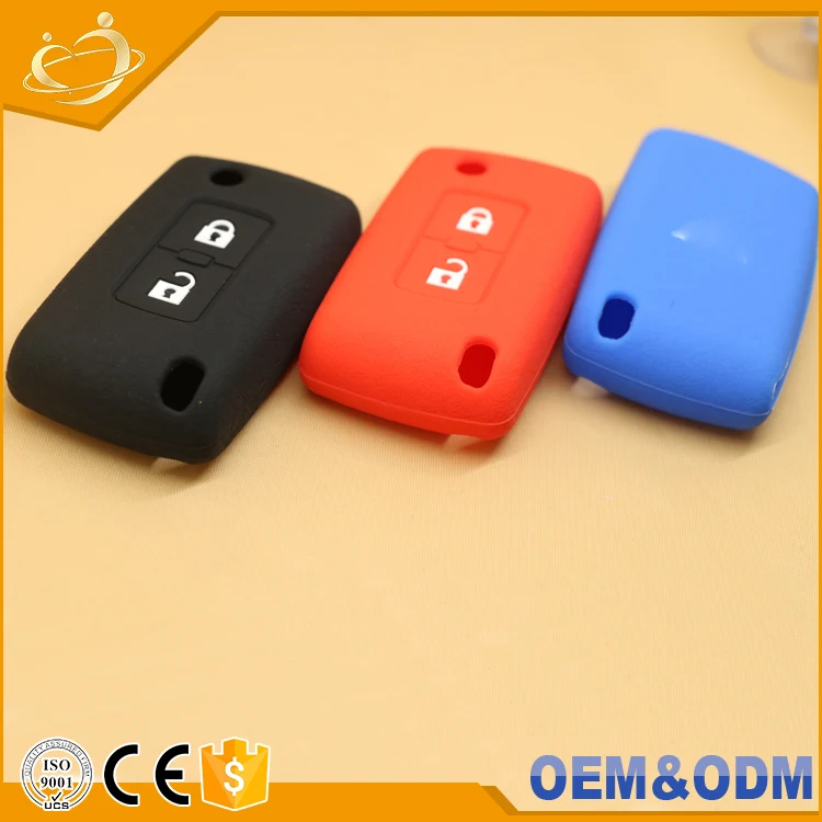 floding key 2 button 11 colors Silicone car key cover for mitsubishi pajero