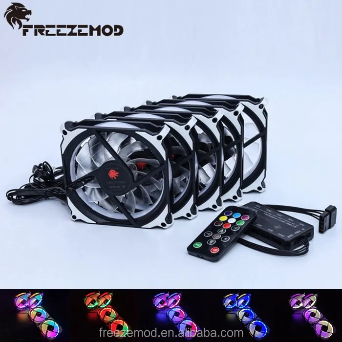 12V DC 120mm PC cooler LED computer fan RGB rainbow fan. FAN-QC