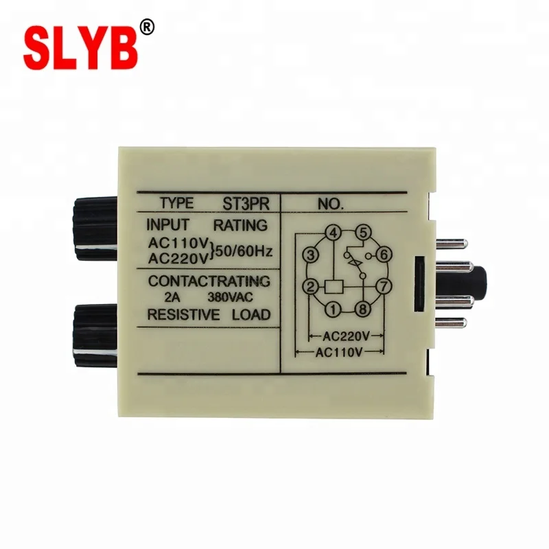 Hot Sale AC220V DC24V Mini Time Delay Relay ST3PR Twin Timer Relay